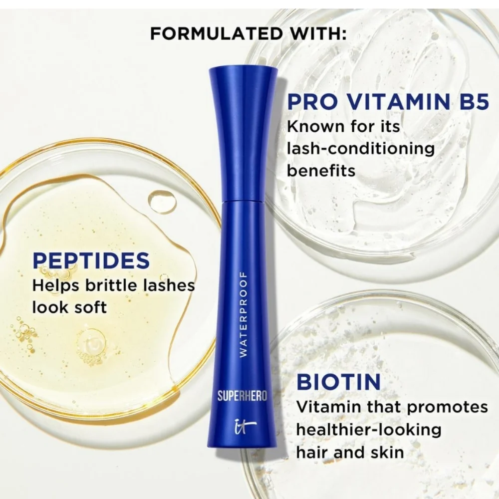 IT COSMETICS SUPERHERO VOLUMIZING WATERPROOF MASCARA.